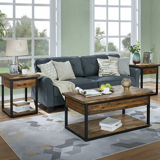 Alaterre Furniture Claremont Rustic Coffee Table & End Table 2-piece Set 2 Alaterre Furniture Claremont Rustic Coffee Table & End Table 2-piece Set - Image 2