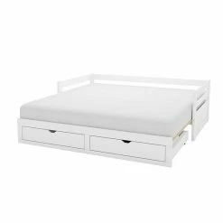 Alaterre Furniture Jasper Twin To King Extending Storage Day Bed White