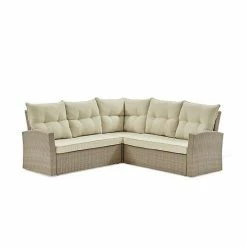 Alaterre Furniture Canaan Wicker Outdoor Sectional Couch