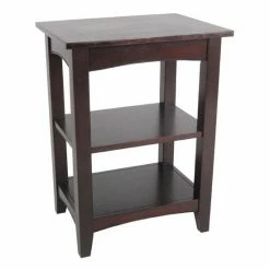Alaterre Furniture Alaterre Shaker Cottage 2-Shelf End Table Espresso
