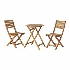 Alaterre Furniture Cabot Folding Table & Chair 3-Piece Set