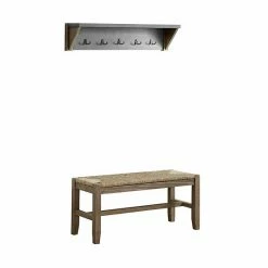 Alaterre Furniture Newport Bench & Shelf Coat Rack 2-piece Set
