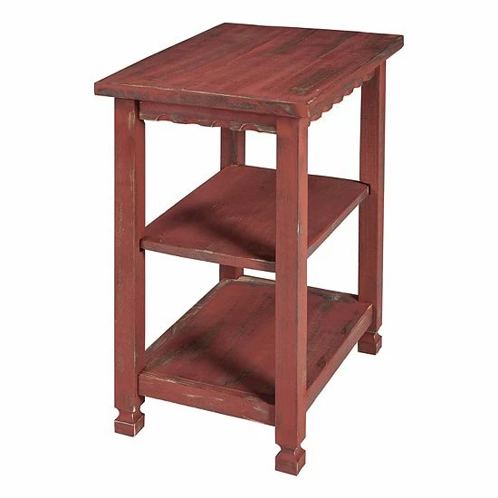 Alaterre Furniture Country Cottage 2-Shelf End Table Red 5 Alaterre Furniture Country Cottage 2-Shelf End Table Red - Image 5