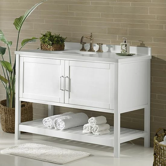 Alaterre Furniture Bennet White Vanity Cabinet 8 Alaterre Furniture Bennet White Vanity Cabinet - Image 8