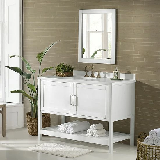 Alaterre Furniture Bennet White Vanity Cabinet 9 Alaterre Furniture Bennet White Vanity Cabinet - Image 9