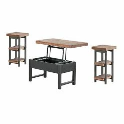 Alaterre Furniture Pomona Lift Top Coffee Table & End Table 3-piece Set