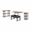 Alaterre Furniture Pomona Lift Top Coffee Table, Console Table, & End Table 4-piece Set