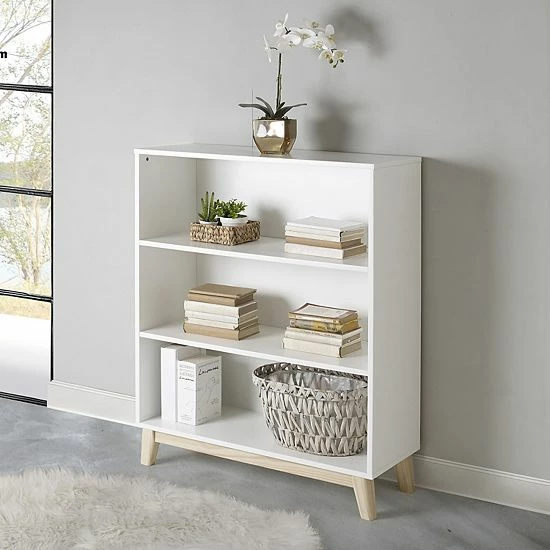 Alaterre Furniture MOD White 3-Shelf Bookcase 2 Alaterre Furniture MOD White 3-Shelf Bookcase - Image 2