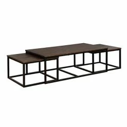 Alaterre Furniture Arcadia Acacia Wood Coffee Table With 2 Nesting Tables