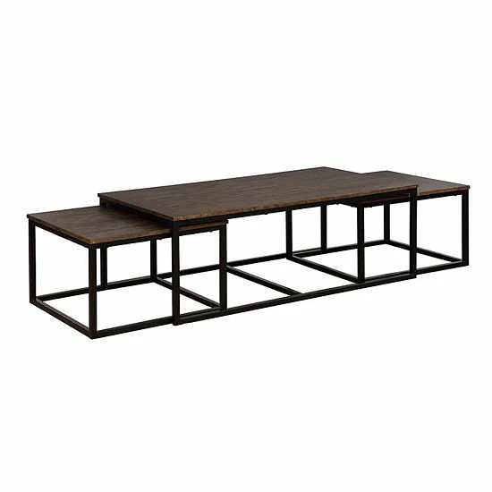 Alaterre Furniture Arcadia Acacia Wood Coffee Table With 2 Nesting Tables 1 Alaterre Furniture Arcadia Acacia Wood Coffee Table With 2 Nesting Tables