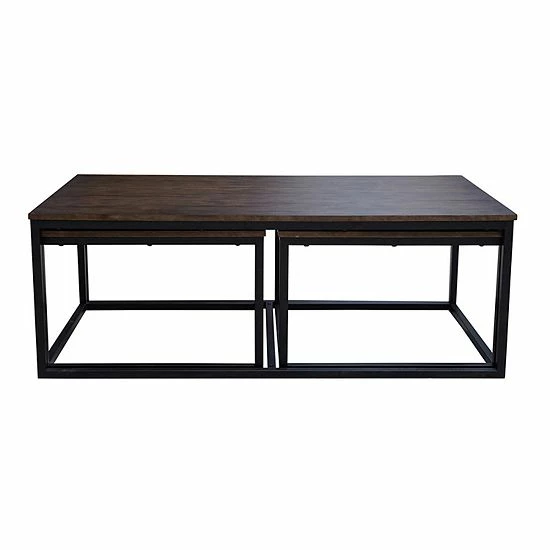 Alaterre Furniture Arcadia Acacia Wood Coffee Table With 2 Nesting Tables 3 Alaterre Furniture Arcadia Acacia Wood Coffee Table With 2 Nesting Tables - Image 3