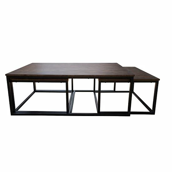 Alaterre Furniture Arcadia Acacia Wood Coffee Table With 2 Nesting Tables 6 Alaterre Furniture Arcadia Acacia Wood Coffee Table With 2 Nesting Tables - Image 6
