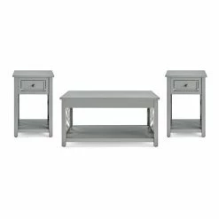 Alaterre Furniture Coventry Geometric Coffee Table & End Table 3-piece Set