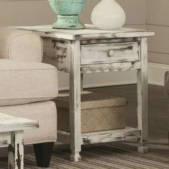 Alaterre Furniture Country Cottage End Table White -Alaterre Furniture Shop unnamed file 883