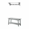 Alaterre Furniture Coventry Coat Hook Wall Decor & Hall Bench 2-piece Set Grey