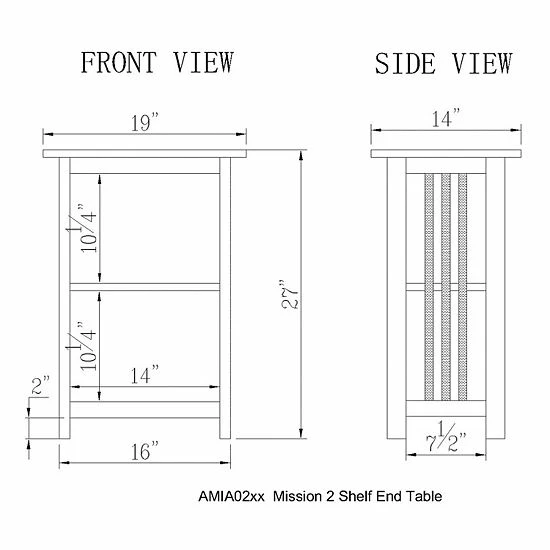 Alaterre Furniture Alaterre Mission 2-Shelf End Table Espresso 3 Alaterre Furniture Alaterre Mission 2-Shelf End Table Espresso - Image 3