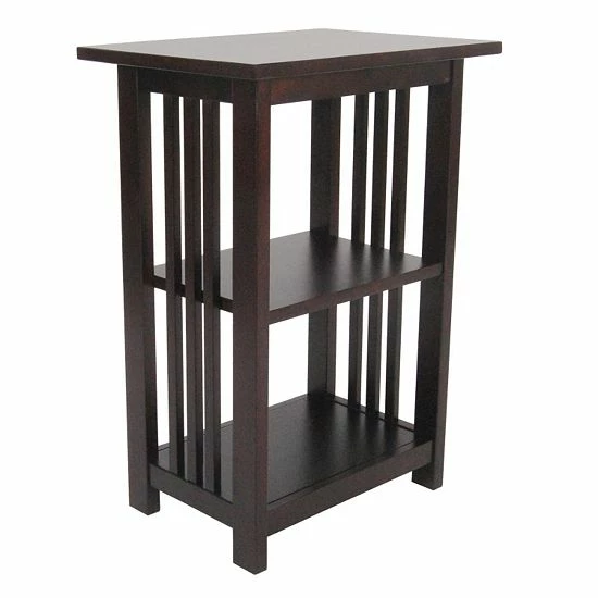 Alaterre Furniture Alaterre Mission 2-Shelf End Table Espresso 4 Alaterre Furniture Alaterre Mission 2-Shelf End Table Espresso - Image 4