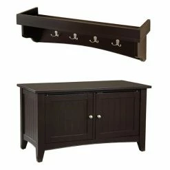 Alaterre Furniture Alaterre Shaker Cottage Neutral Storage Bench & Shelf Coat Hook Set Ivory -Alaterre Furniture Shop unnamed file 952