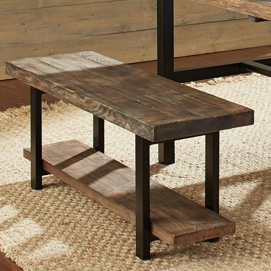 Alaterre Furniture Alaterre Pomona Rustic Bench 1 Alaterre Furniture Alaterre Pomona Rustic Bench