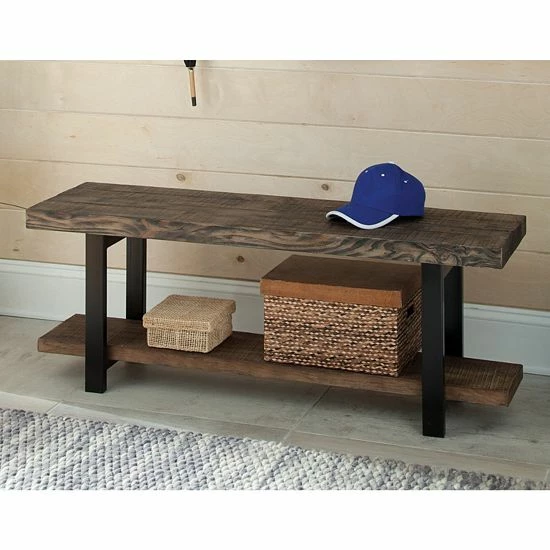 Alaterre Furniture Alaterre Pomona Rustic Bench 2 Alaterre Furniture Alaterre Pomona Rustic Bench - Image 2